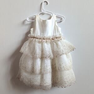 Janie and Jack Dress Girls Sz 18-24m Shimmer Ruffle Tulle 2018 Flower Girl